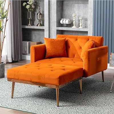 Canapé réglable en velours avec dossier réglable avec rembourrage épais, chaise convertible avec pieds en métal couleur or rose, taille unique, orange par homsof. La boutique en ligne DIAYTAR COTE D'IVOIRE est la référence pour les consommateurs qui cherchent des produits de qualité à des prix compétitifs. Avec sa sélection impressionnante de plus de 300000 articles, elle satisfait les besoins de tous les ménages ivoiriens. La navigation sur le site est intuitive et facile.