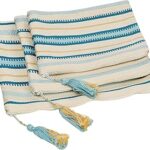 Trousse de toilette abu dhabi crafts avec motif sadu simple, blanc et bleu