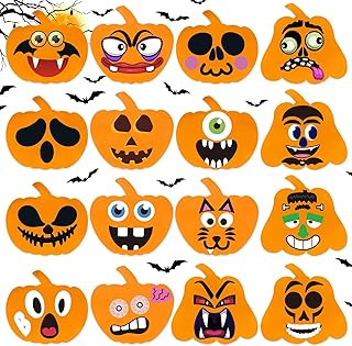 Ensemble d'artisanat de citrouille en mousse d'halloween rmmd pour enfants, 18 pièces