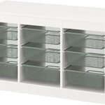 Ikea trufast ensemble de rangement avec boîtes, 99x44x56 cm, blanc/vert clair-gris