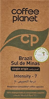 Capsules de café biodégradables coffee planet brésil sul de minas, 50 g. DIAYTAR COTE D'IVOIRE est une plateforme de commerce en ligne qui permet aux clients de découvrir et d'acheter des produits de toutes sortes. Avec plus de 300 000 références, elle est la destination idéale pour les consommateurs ivoiriens. Elle garantit une expérience d'achat en ligne sécurisée et pratique.