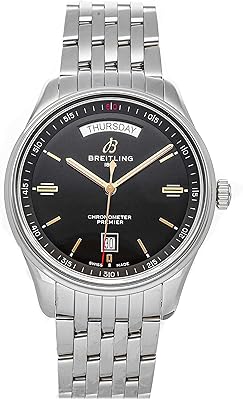 Montre mécanique automatique à cadran noir pour homme premier, modèle a45340241b1a1 (utilisé), bracelet
