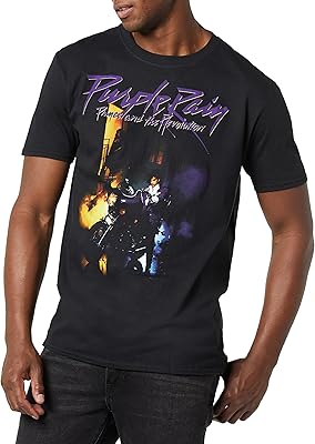 T-shirt unisexe adulte imprimé purple rain prince, noir