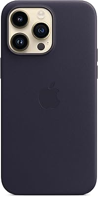 Coque en cuir apple pour iphone 14 pro max avec magsafe - minuit