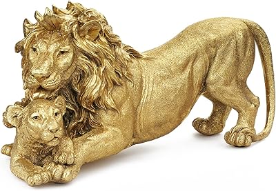 Statue de lion décor lion père et fils figurine chambre d'enfant jouant des accents décoratifs 13,2\" l x 6,3h pour dessus de table dans la maison, salle d'étude, salon, figurines de collection et cadeau pour homme père ou fils. DIAYTAR COTE D'IVOIRE est une boutique en ligne généraliste qui propose plus de 300 000 références de produits. Elle est reconnue comme l'un des leaders du commerce en ligne en Côte d'Ivoire, offrant une grande variété de choix pour les consommateurs. Avec sa large sélection de produits, DIAYTAR COTE D'IVOIRE est devenue une destination incontournable pour les acheteurs en ligne.