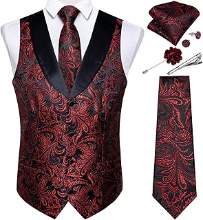 Ensemble de costume de smoking pour hommes avec gilet et cravate à motif