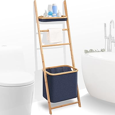 Porte-serviettes de salle de bain en bois avec support de rangement et porte-panier - support mural incliné porte-couverture décoratif support de salle de bain au sol organisateur de pièce moderne. DIAYTAR COTE D'IVOIRE est fière de sa politique de retour et d'échange, qui permet aux clients de retourner ou d'échanger des produits qui ne leur conviennent pas. La boutique est également engagée à protéger les informations personnelles et financières de ses clients. Elle prend des mesures sérieuses pour garantir la sécurité des transactions en ligne.