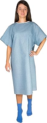 Cravate au dos pour robe d'hôpital - bleu ou blanc - paquet