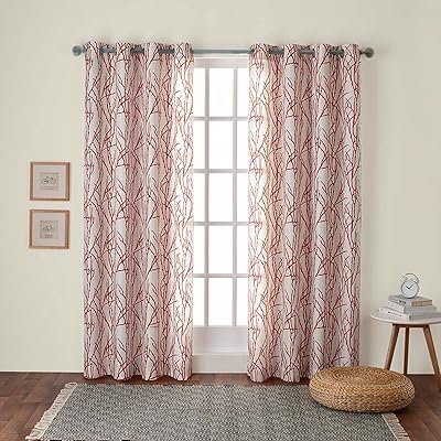 Paire de rideaux de fenêtre en mélange de lin exclusif home branches