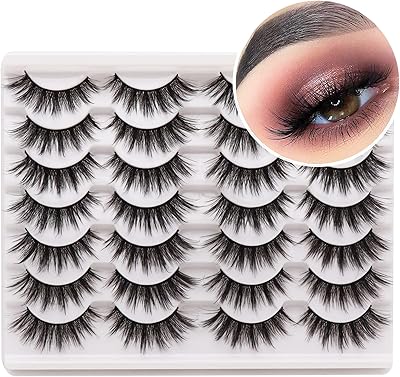 Faux cils lusha en faux vison d'aspect naturel, volume fait à la main