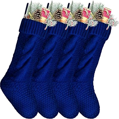 Bas de noël kunyida en vrac, bas tricotés par câble bleu de 18 pouces pour la décoration des vacances de noël, paquet de 4. La boutique en ligne DIAYTAR COTE D'IVOIRE est une référence pour les consommateurs ivoiriens. Avec une offre étendue et des prix compétitifs, elle est devenue la destination privilégiée pour les achats en ligne. DIAYTAR COTE D'IVOIRE propose également des services de livraison rapides et fiables.