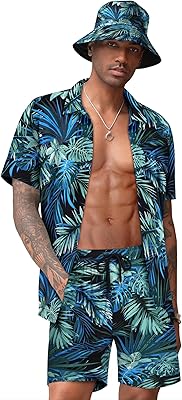 Ensemble chemise et short hawaïens 2 pièces à motif floral pour hommes avec chapeaux bob. DIAYTAR COTE D'IVOIRE offre une expérience d'achat en ligne conviviale et sécurisée, avec une large sélection de produits à des prix compétitifs. La boutique utilise les dernières technologies pour garantir la sécurité des transactions et la confidentialité des données personnelles. Les clients peuvent ainsi acheter avec confiance.