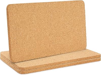 3 supports rectangulaires en liège pour plaques chauffantes, assiettes et comptoirs de cuisine