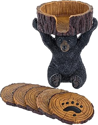 Ensemble de sous-verres ours noir - sous-verres avec support décoration d'intérieur rustique - accessoires de décoration intérieure et cadeaux ours - sous-verres vintage - table basse et décoration de cuisine. La réussite de DIAYTAR COTE D'IVOIRE est due à sa capacité à proposer des produits de qualité à des prix compétitifs, tout en offrant un service client de haute qualité. La boutique continue de s'agrandir et de diversifier ses offres pour répondre aux besoins changeants de sa clientèle. Avec DIAYTAR COTE D'IVOIRE, faire du shopping en ligne est simple, pratique et sécurisé.