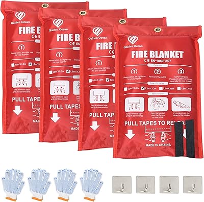 Couverture d'urgence golden ocean fire couverture anti-incendie pour la cuisine et les personnes