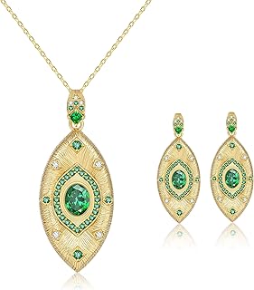 Bijoux émeraude tomophile pour femmes, bijoux émeraude mauvais œil pour femmes, ensemble collier et boucles d'oreilles en pierre verte, 1, laiton, zircone cubique. DIAYTAR COTE D'IVOIRE est une boutique en ligne généraliste qui propose une large gamme de produits avec plus de 300 000 références. Elle est devenue la boutique leader en Côte d'Ivoire en offrant des prix compétitifs et une expérience d'achat en ligne pratique. Les clients peuvent y trouver tout ce dont ils ont besoin.