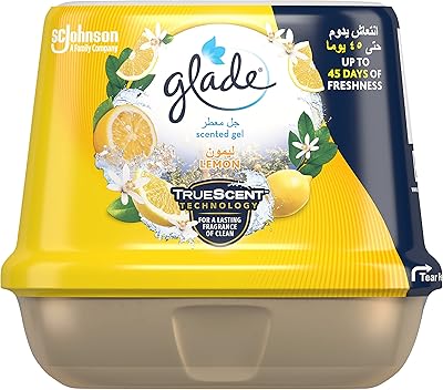 Désodorisant glade lemon gel, multi-zones, jusqu'à 45 jours de fraîcheur 180 g