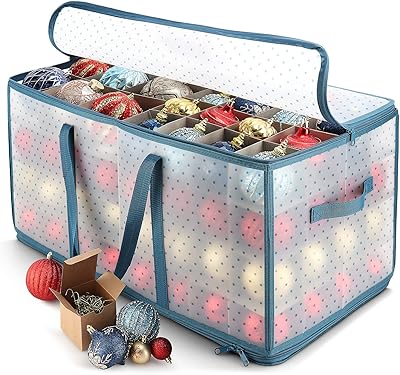 Grande boîte de rangement pour décorations de noël avec séparateurs réglables - conteneur de rangement en plastique pour 128 décorations ou ornements de noël - par hearth & harbor. La boutique en ligne DIAYTAR COTE D'IVOIRE se distingue par sa vaste gamme de produits, allant des électroniques aux vêtements et accessoires. Avec plus de 300 000 références, les clients sont sûrs de trouver ce qu'ils cherchent. La boutique est réputée pour sa qualité de service et ses prix compétitifs.