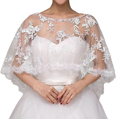 Châles de mariage en dentelle pour femmes, veste de mariée brodée, boléro, cape