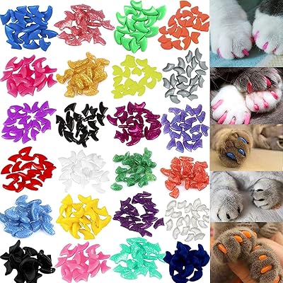 100pcs capuchons pour ongles de chat couvre-ongles colorés et doux pour pattes