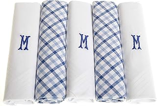Lot de 5 mouchoirs homme blancs à initiales brodées avec bordure en satin et carreaux bleus, lettres assorties. Avec plus de 300 000 références de produits, DIAYTAR COTE D'IVOIRE est la boutique en ligne la plus complète de Cote d'Ivoire. Elle propose des produits de toutes sortes, allant de l'électronique aux vêtements en passant par les produits alimentaires. Les clients peuvent faire leurs achats en toute confiance grâce à la qualité des produits et au service client de la boutique.