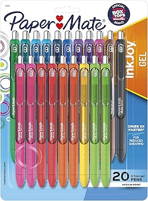 Stylos à encre gel paper mate ink joy, pointe moyenne (0,7 mm), couleurs