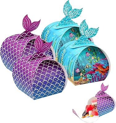 Boîte à bonbons sirène, boîte-cadeau de bonbons sous la mer, boîte d'emballage
