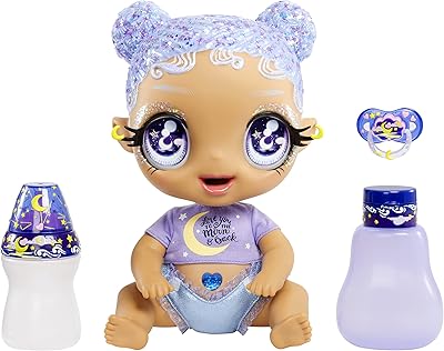 Mga entertainment glitter babyz selena stargazer baby doll 3 changements de couleurs magiques