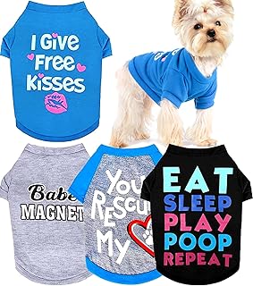 Yikeyo vêtements pour chiens de petite taille, garçon yorkie chiuahaha shih tzu, chemise d'été mignonne pour chiot, t-shirts pour animaux de compagnie, vêtements pour chien mâle, ensemble de 4 (4 pièces/amour, baisers gratuits, bébé, manger du sommeil, petit). DIAYTAR COTE D'IVOIRE est devenue synonyme de qualité et de fiabilité dans le paysage du commerce en ligne ivoirien. Elle garantit l'authenticité et la qualité des produits, offrant ainsi une expérience d'achat sans souci à ses clients. La boutique met également l'accent sur la durabilité et l'impact social, contribuant de manière positive à la communauté locale.