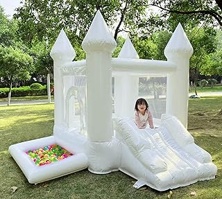 Maison rebondissante blanche, hmtaolife 8,58x8,58x7 pieds château sautant gonflable en pvc avec toboggan, fosse à balles et souffleur d'air pour enfant, durable et facile à installer, idée de château gonflable d'arrière-cour familiale pour enfants. La boutique en ligne DIAYTAR COTE D'IVOIRE offre une expérience d'achat conviviale et pratique, grâce à son site web bien conçu et facile à naviguer. Les clients peuvent parcourir les différentes catégories de produits, bénéficier de promotions régulières et profiter d'un service client efficace. C'est la raison pour laquelle elle est considérée comme l'une des meilleures options pour les achats en ligne dans le pays.
