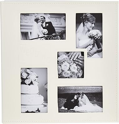 Album photo pioneer avec collages de photos, cadre décoratif et couverture en cuir