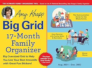 Calendrier mural de l'organisateur familial big grid d'amy knapp 2022 : août 2021