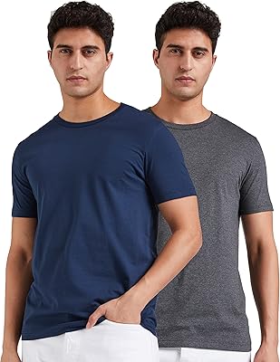 T-shirt coupe classique de couleur unie pour hommes de la marque amazon