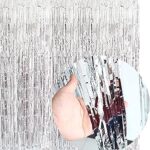 Rideaux à franges en feuille d'argent de 3200 pieds toile de fond