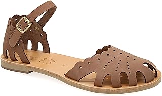 Sandales emmanuela style grec ancien sandales plates fermées en cuir sandales réglables bride