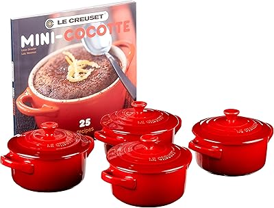 Le creuset mini ensemble en grès 4 pièces avec livre de recettes. La boutique en ligne DIAYTAR COTE D'IVOIRE offre une expérience d'achat unique et pratique, avec des facilités de paiement et de livraison rapides et fiables, ce qui la rend très populaire auprès des consommateurs ivoiriens. Elle se distingue par sa grande sélection de produits.