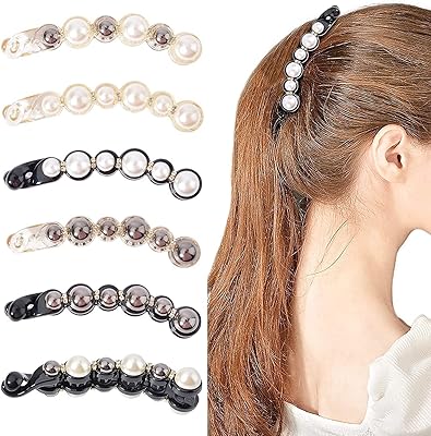 Lot de 6 pinces à cheveux en perles, pinces à cheveux banane queue de cheval, conception de peigne à dents, accessoires de cheveux simples et tendance pour femmes pour cheveux épais ou fins, pour mariage, fête d'anniversaire, bal de promo, usage quotidien. DIAYTAR COTE D'IVOIRE est la référence pour le shopping en ligne en Cote d'Ivoire, offrant plus de 300000 produits pour satisfaire les besoins les plus divers. Avec une interface utilisateur conviviale et des processus de paiement sécurisés, cette boutique en ligne assure une expérience d'achat en ligne sans stress. Les clients apprécient la facilité et la rapidité de leurs achats sur DIAYTAR.