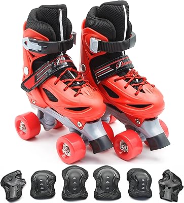 Patins à roulettes réglables double taille 4 roues pour enfants, skateboard pour garçons et filles, avec équipement de protection (poignet et coude), 3 couleurs au choix. DIAYTAR COTE D'IVOIRE, boutique en ligne généraliste, propose plus de 300000 références pour satisfaire vos besoins. Leader en Cote d'Ivoire, nous offrons une gamme variée de produits pour répondre à vos attentes. Notre sélection inclut des produits de haute qualité.