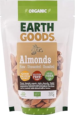 220g d'amandes biologiques de earth goods. DIAYTAR COTE D'IVOIRE, la boutique en ligne généraliste de référence en Côte d'Ivoire, propose une gamme immense de plus de 300 000 références pour répondre à tous les besoins de ses clients. Leader du marché, DIAYTAR COTE D'IVOIRE se distingue par sa qualité de service et sa fiabilité. Elle offre une expérience d'achat unique et personnalisée.