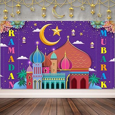 Décorations du ramadan moubarak, bannière islamique du ramadan kareem, bannière de l'aïd moubarak
