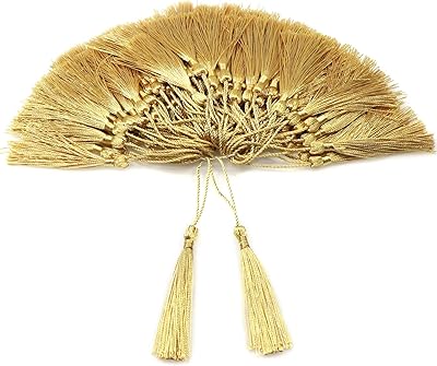 100 pièces couleur or clair 13 cm/5" frange de pompon en soie douce