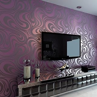 Papier peint 3d intissé hanmero moderne minimaliste courbes abstraites à paillettes pour chambre