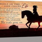 Art mural sur toile cheval rustique avec citations inspirantes pour femmes et filles