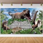 Décorations de fête d'anniversaire de dinosaure, décorations de fête d'anniversaire en toile