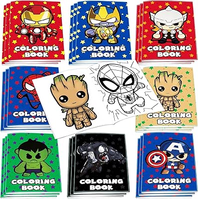 24 pièces de livres de coloriage de super-héros pour enfants, mini livre