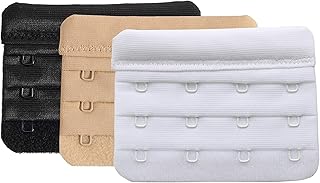 Glamroot extension de soutien-gorge à 4 crochets, noir, blanc, beige (lot de 3)