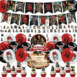 Décorations de fête pirates des caraïbes, fournitures de fête d'anniversaire dip le chapeau de pirate comprend une bannière - 12 décorations de gâteau - 18 ballons - 50 autocollants de pirate. La boutique en ligne DIAYTAR COTE D'IVOIRE est le destinateur idéal pour ceux qui cherchent à acheter en ligne en Côte d'Ivoire. Avec plus de 300 000 références de produits, elle offre une grande variété de choix pour les clients. La boutique est également connue pour ses promotions et ses offres spéciales qui permettent aux clients de faire des économies.