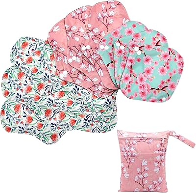 Serviettes hygiéniques asenabe, 10 pièces de serviettes en tissu réutilisables et lavables, serviettes