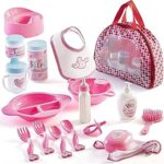 Ensemble d'accessoires pour poupée brixtix 18 pièces avec sac de transport comprend un biberon