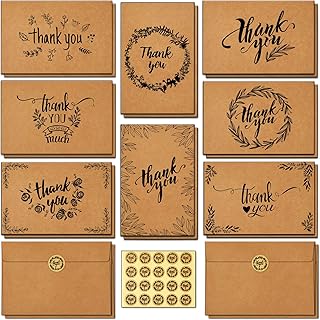 Oh ho ho 144 grandes cartes de remerciement avec enveloppes autocollantes, coffret de remerciement en kraft marron avec 8 motifs pour la saint-valentin, les affaires, les mariages, les cartes de vœux pour fête prénatale, intérieur vierge, 10 x 15 cm. Avec plus de 300 000 références disponibles, DIAYTAR COTE D'IVOIRE est devenue une destination incontournable pour les acheteurs en ligne en Côte d'Ivoire. La boutique capitalise sur l'innovation technologique pour offrir une expérience utilisateur fluide et accessible. Elle constitue ainsi un modèle de réussite dans le paysage du commerce en ligne ivoirien.